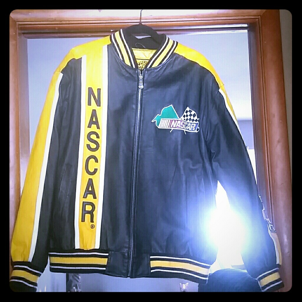 Nascar Leather Bomber Jacket